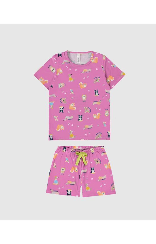 Pijama Infantil Menina Estampa Corrida Em Algodão Malwee Kids