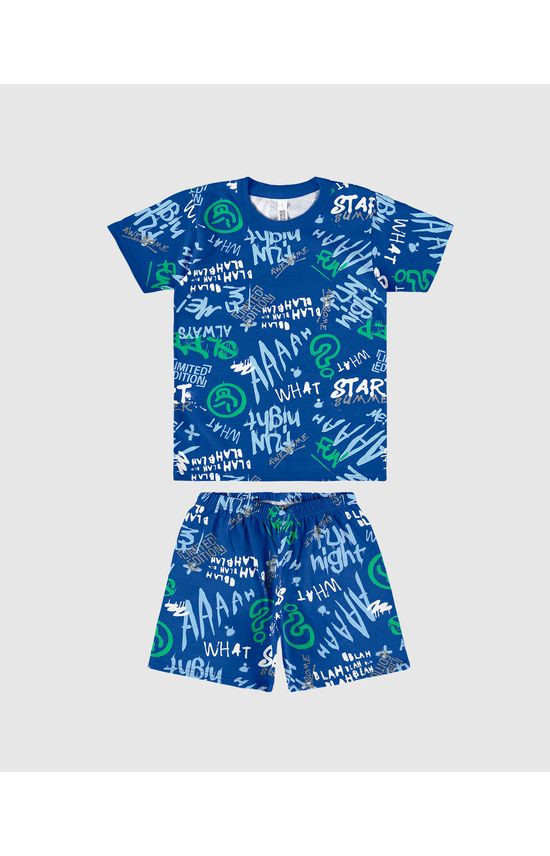Pijama Infantil Menino Estampado Brilha No Escuro Em Algodão Malwee Kids
