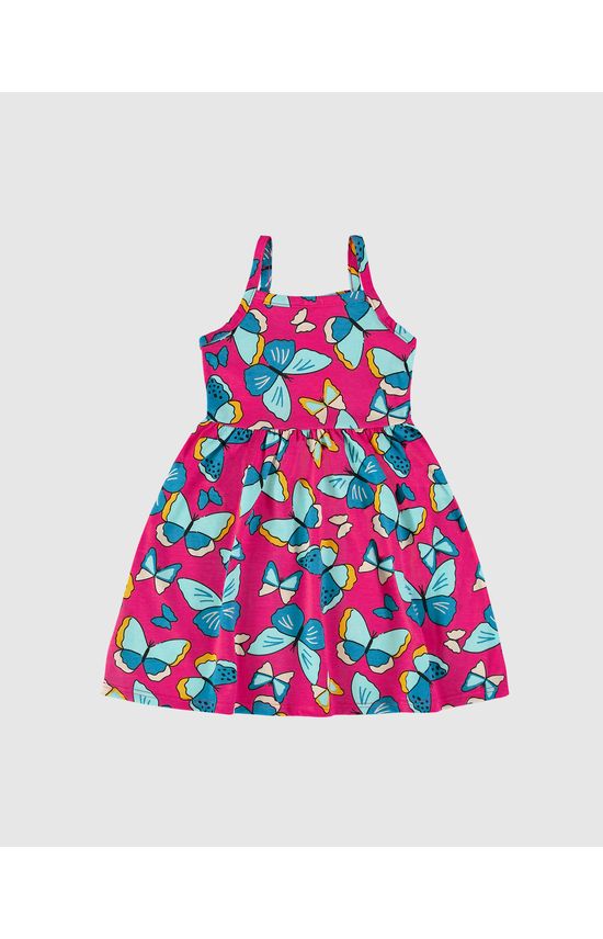 Vestido Infantil Rodado Decote Reto Em Algodão Malwee Kids