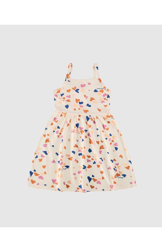 Vestido Infantil Rodado Decote Reto Em Algodão Malwee Kids