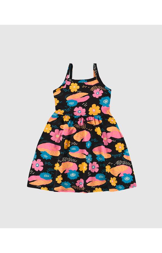 Vestido Infantil Rodado Decote Reto Em Algodão Malwee Kids
