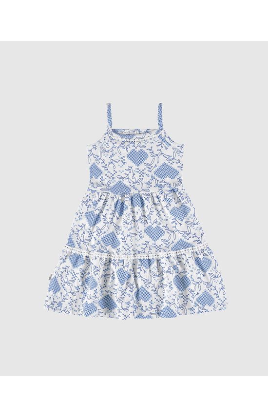 Vestido Infantil Detalhe Pompom Em Algodão Malwee Kids
