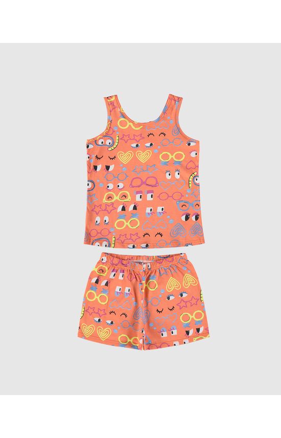 Pijama Infantil Menina Regata E Shorts Em Algodão Malwee Kids
