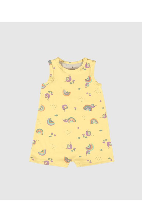 Macaquinho Infantil Menina Estampado Em Algodão Malwee Kids