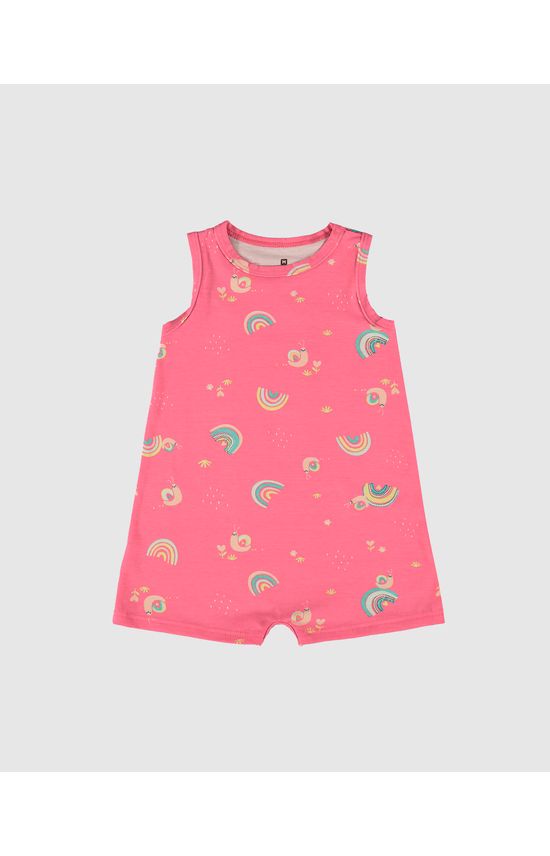 Macaquinho Infantil Menina Estampado Em Algodão Malwee Kids