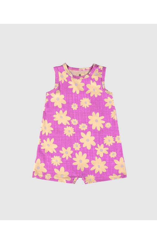 Macaquinho Infantil Menina Estampado Em Algodão Malwee Kids