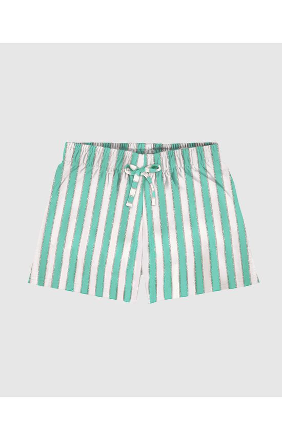 Shorts Infantil Menina Em Malha Listrada Lurex Malwee Kids