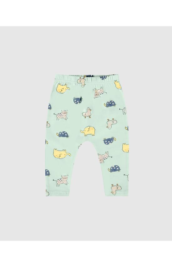 Calça Bebê Unissex Saruel Estampada Em Algodão Malwee Kids