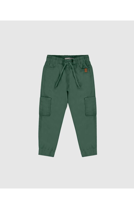 Calça Infantil Menino Jogger Bolso Sobreposto Em Sarja Stretch Malwee Kids