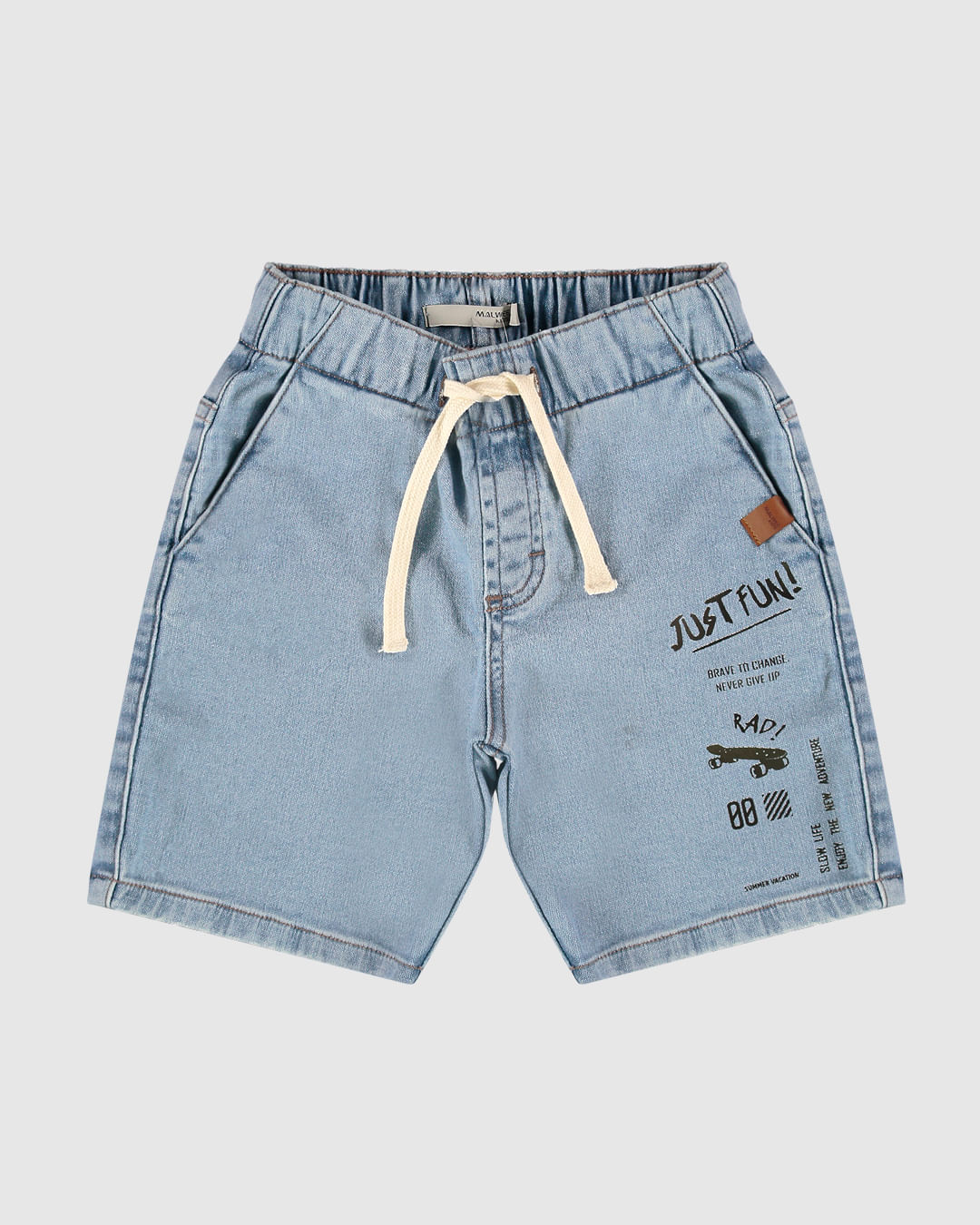 Bermuda Infantil Menino Estampa Just Fun Em Jeans Moletom Malwee Kids - Imagem 23
