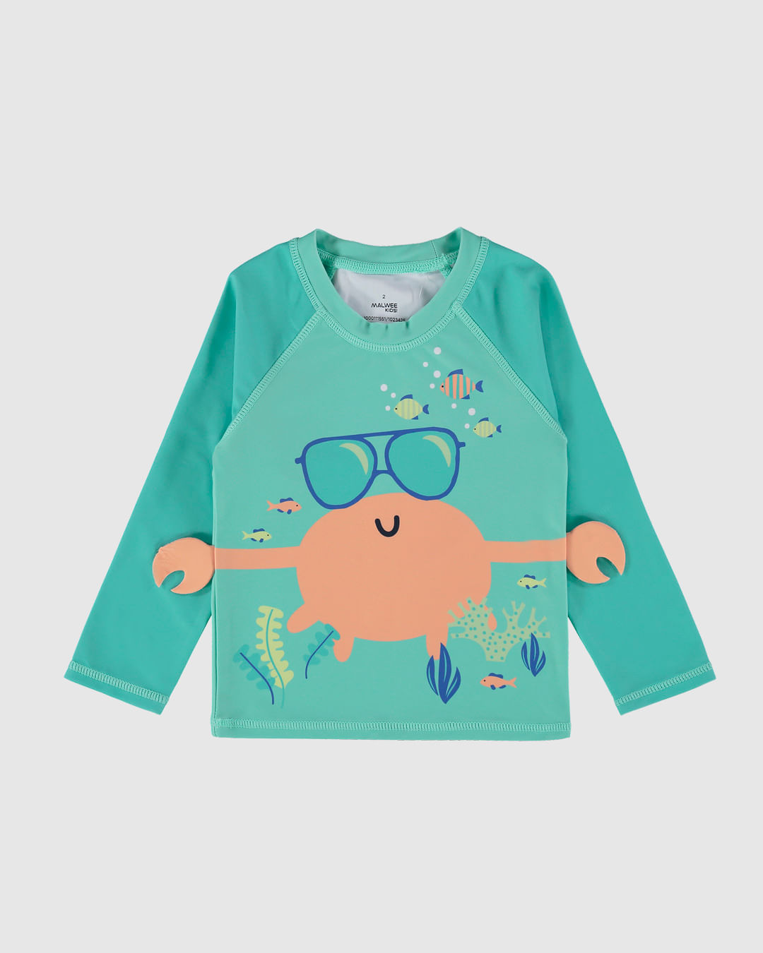 Camiseta Praia Infantil Unissex Com Aplique Manga Longa Malha UV50+ Malwee Kids - Imagem 12