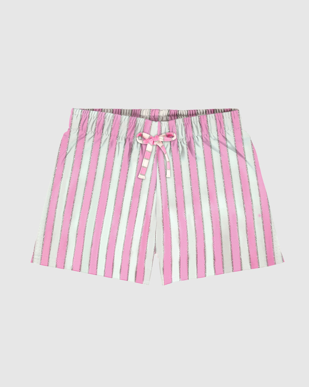 Shorts Infantil Menina Em Malha Listrada Lurex Malwee Kids - Imagem 16