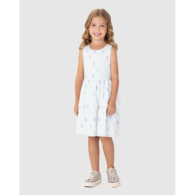 Vestido Infantil Camadas Em Plumetis Brilho Malwee Kids