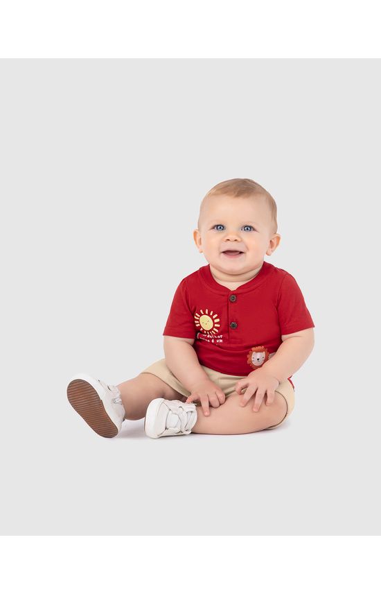 Conjunto Infantil Menino Camiseta Peitilho Em Algodão Malwee Kids