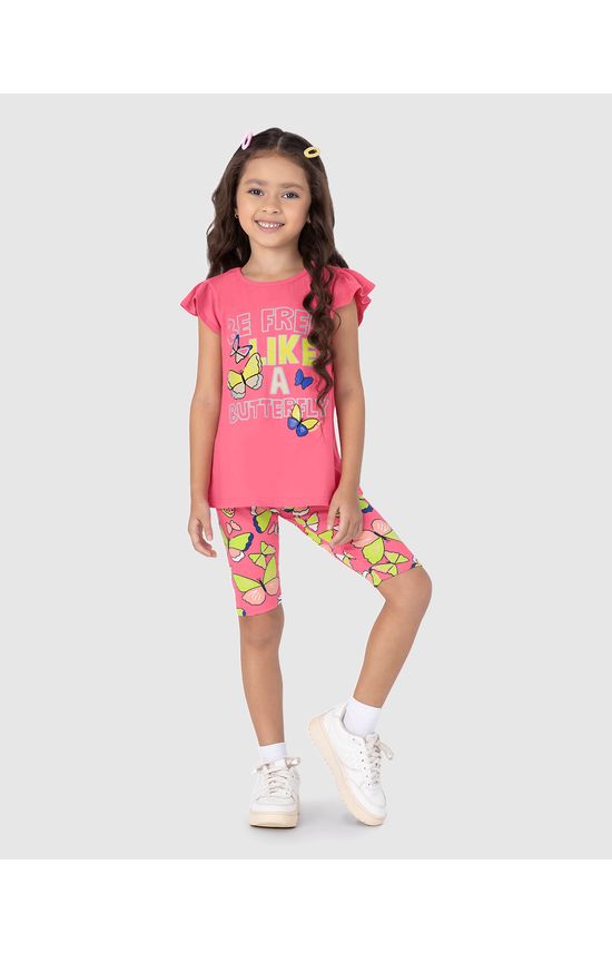 Conjunto Infantil Menina Be Free Like A Butterfly Em Algodão Malwee Kids