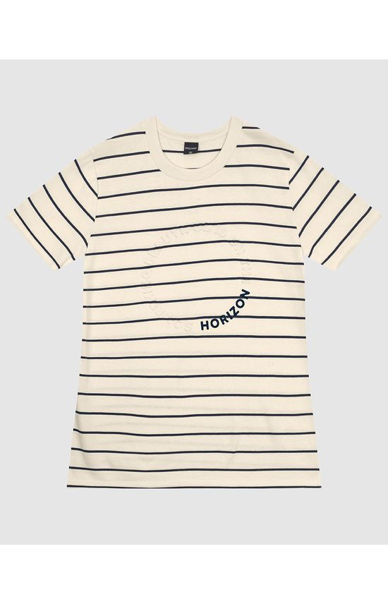 Camiseta Masculina Manga Curta Horizon Em Malha Listrada