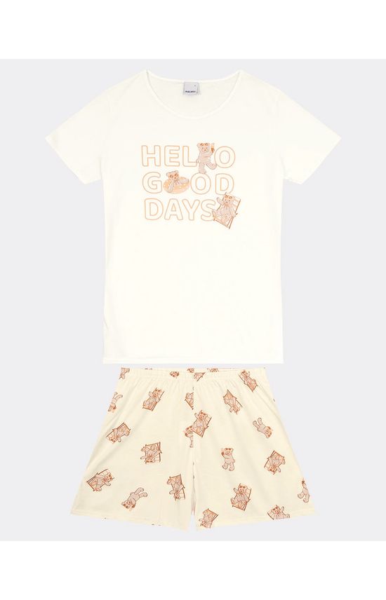 Pijama Feminino Blusa Hello Good Days Em Algodão