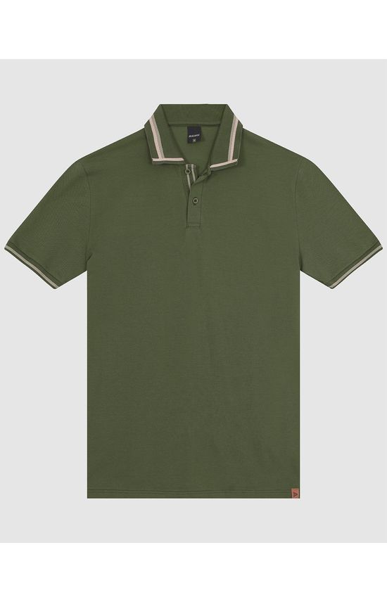 Camisa Polo Masculina Detalhe Retilínea Em Piquet Stretch