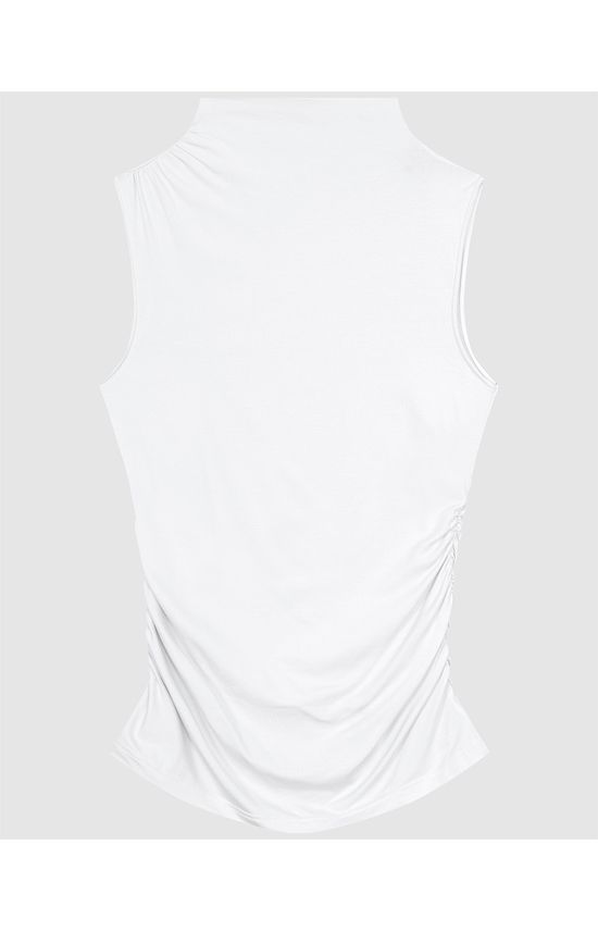 Regata Justa Feminina Franzido Lateral Em Malha Viscose Stretch