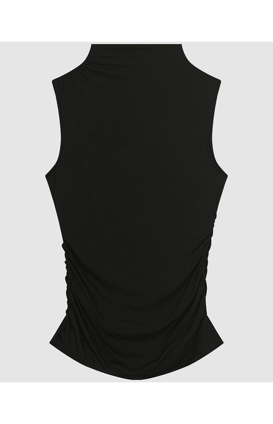 Regata Justa Feminina Franzido Lateral Em Malha Viscose Stretch