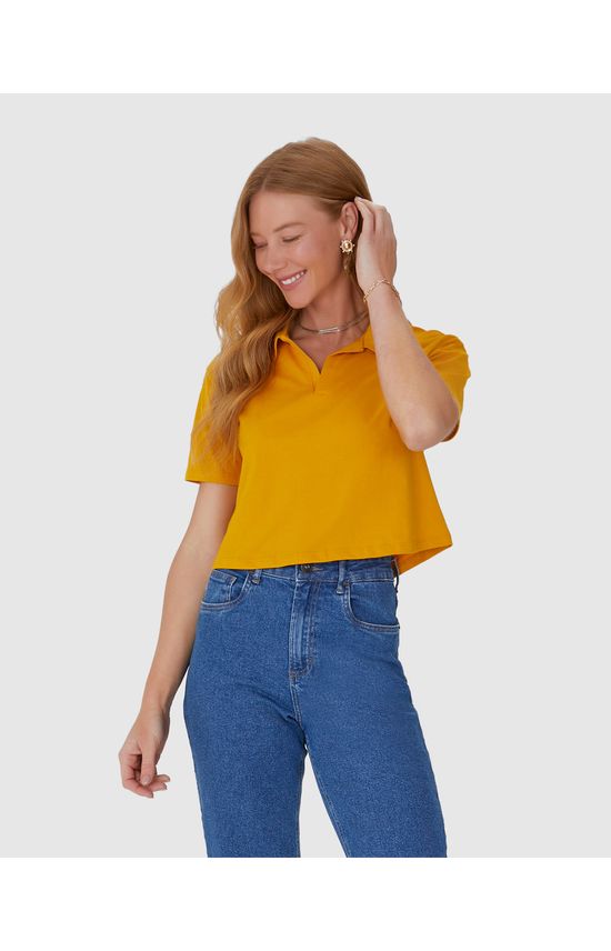 Blusa Cropped Feminina Gola Esporte Em Algodão