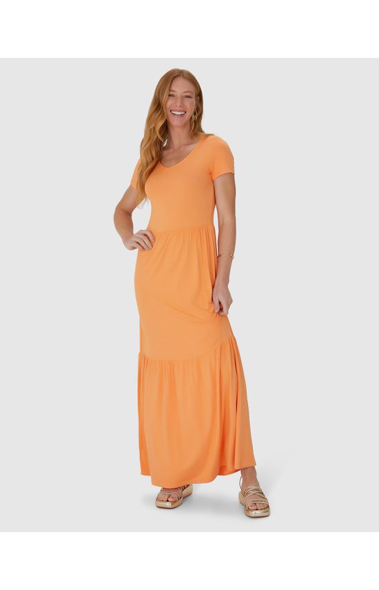 Vestido Longo Feminino Marias Em Viscose Stretch