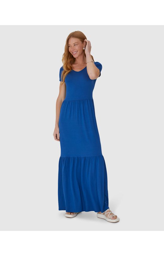 Vestido Longo Feminino Marias Em Viscose Stretch
