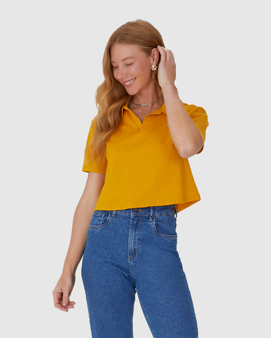 Blusa Cropped Feminina Gola Esporte Em Algodão - Imagem 11