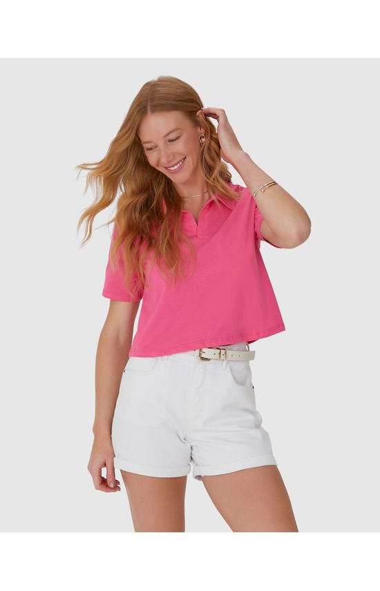 Blusa Cropped Feminina Gola Esporte Em Algodão