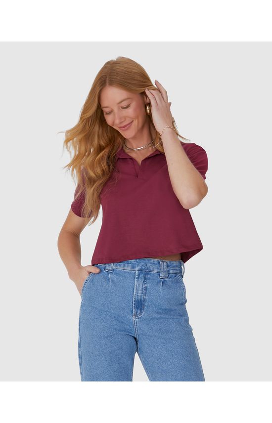 Blusa Cropped Feminina Gola Esporte Em Algodão