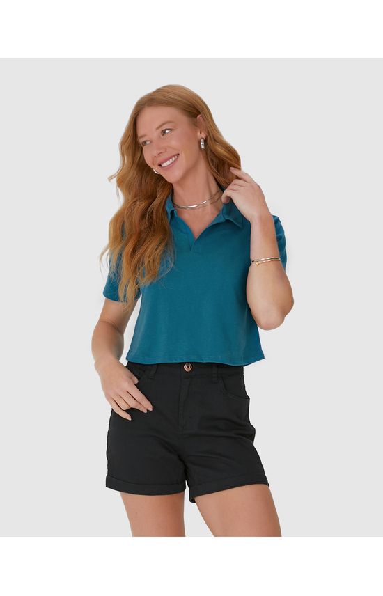 Blusa Cropped Feminina Gola Esporte Em Algodão