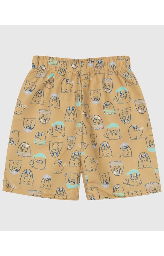 Bermuda Infantil Menino Estampada Em Microfibra Malwee Kids