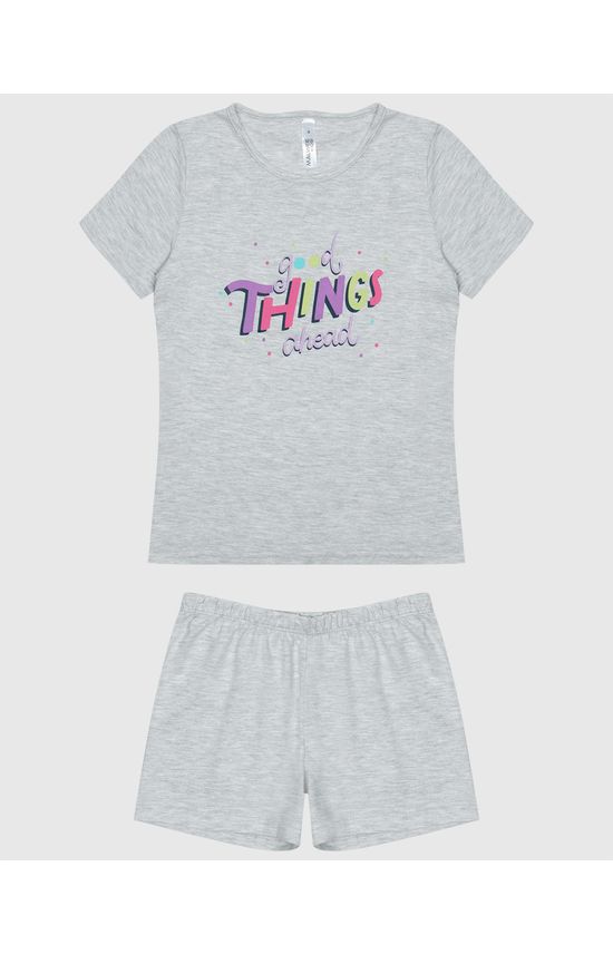 Pijama Infantil Menina Blusa Estampa Lettering Em Algodão Malwee Kids
