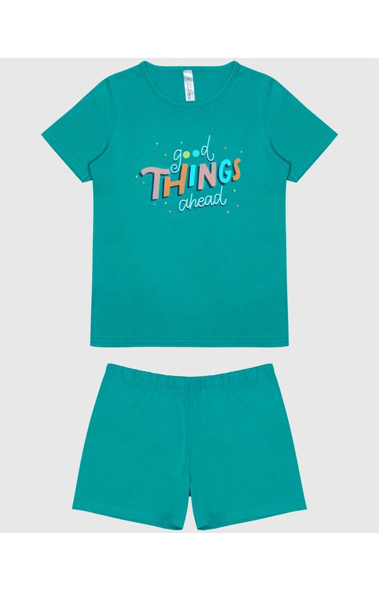 Pijama Infantil Menina Blusa Estampa Lettering Em Algodão Malwee Kids