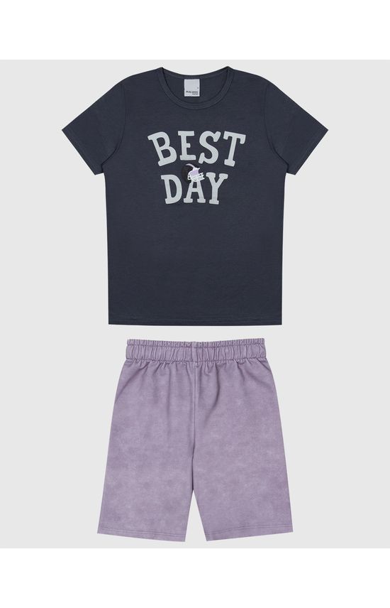 Conjunto Infantil Menino Camiseta Estampa Frontal E Bermuda Malwee Kids