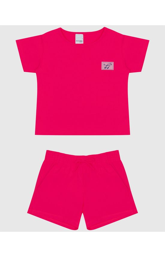 Conjunto Infantil Menina Blusa E Shorts Em Algodão Malwee Kids