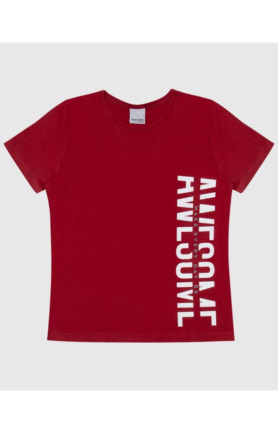 Camiseta Infantil Menino Com Estampa Frontal Em Algodão Malwee Kids