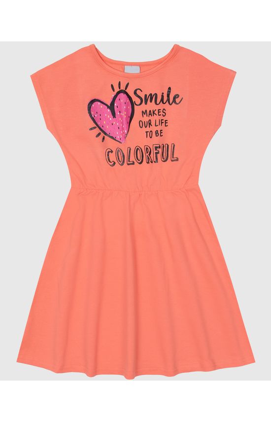 Vestido Infantil Com Estampa Frontal Em Moletom Malwee Kids