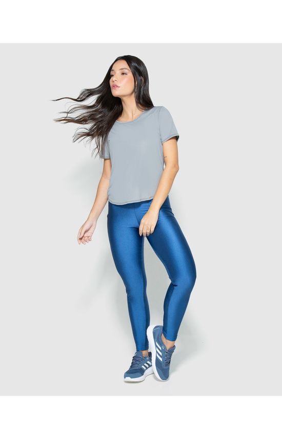 Blusa Feminina Slim Abertura Costas Em Malha Rajada Dry - ENFIM