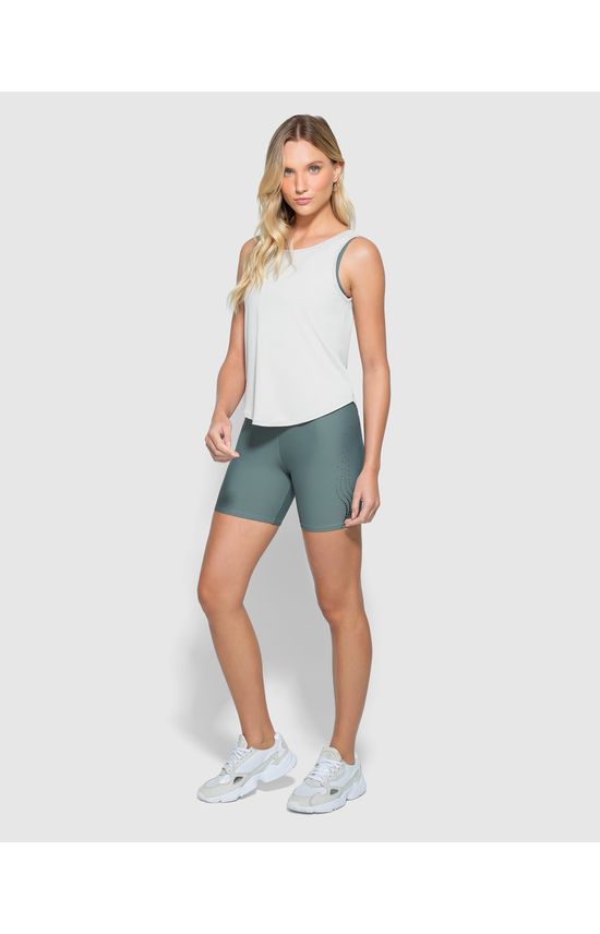 Regata Feminina Decote Profundo Costas Em Malha Dry E Proteção UV50+ - ENFIM