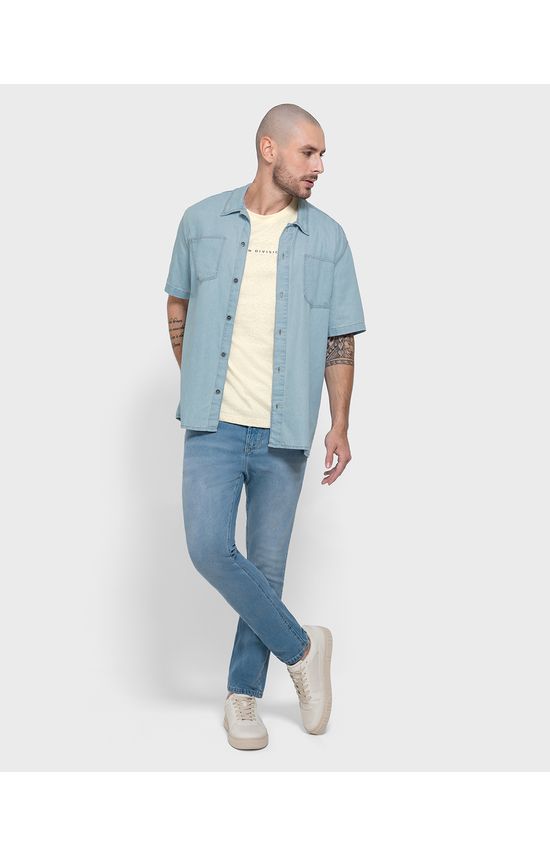 Calça Masculina Slim Bolso Funcional Em Jeans Com Elastano - ENFIM
