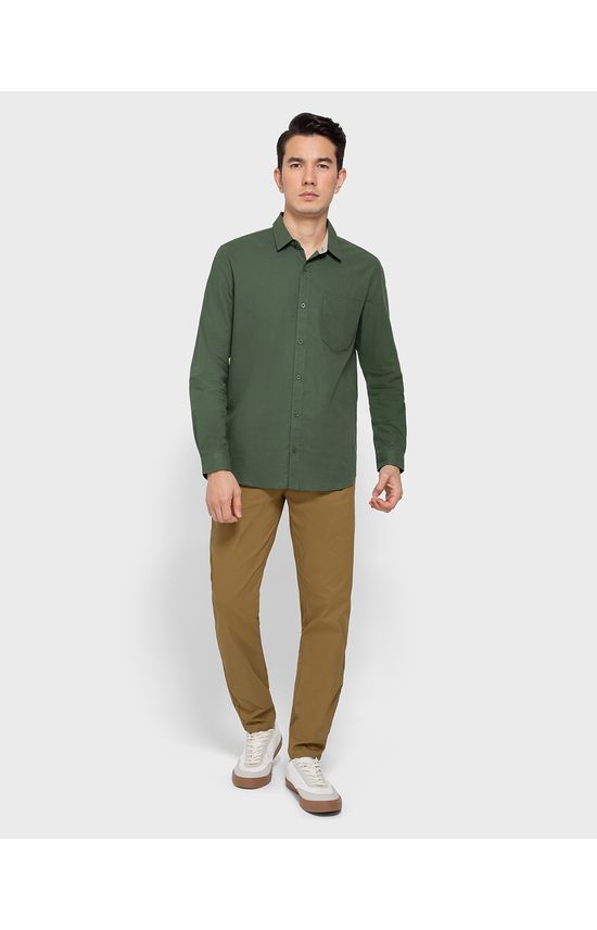 Calça Reta Masculina Bolso Embutido Em Algodão Com Elastano - ENFIM