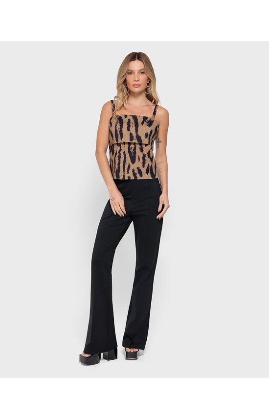 Calça Feminina Bootcut Em Malha Interlock - ENFIM