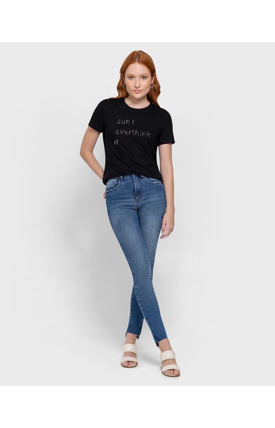T-Shirt Feminina Slim Don't Overthink It Em Viscose Stretch - ENFIM