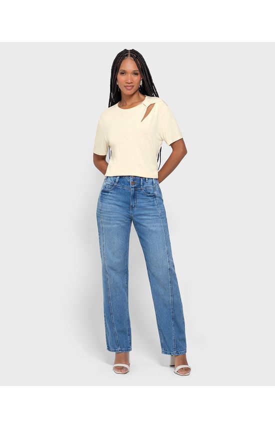 Blusa Ampla Feminina Recorte E Laço No Ombro Em Viscose Stretch - ENFIM