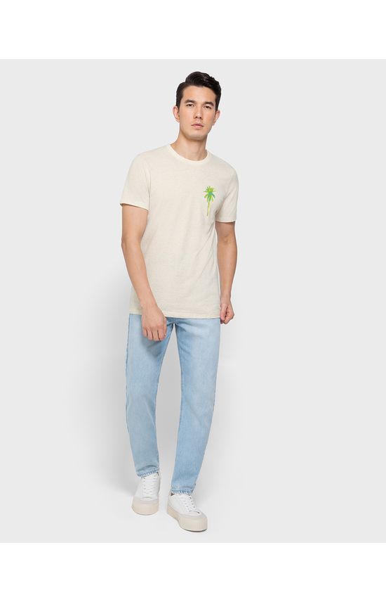 Camiseta Masculina Slim Estampa Frente E Costas Em Malha Linho - ENFIM