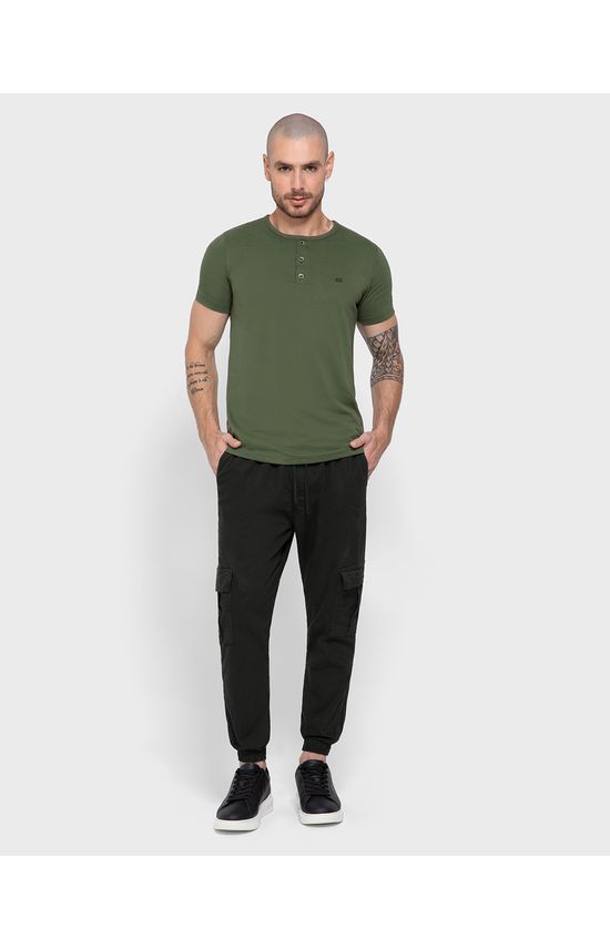 Calça Masculina Jogger Cargo Cós Elástico Em Sarja - ENFIM