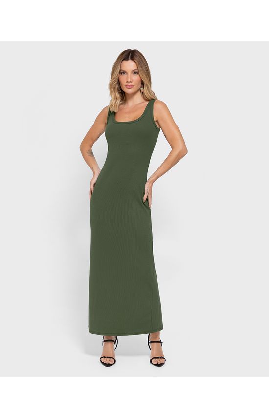 Vestido Longo Feminino Fenda Barra Costas Em Ribana - ENFIM