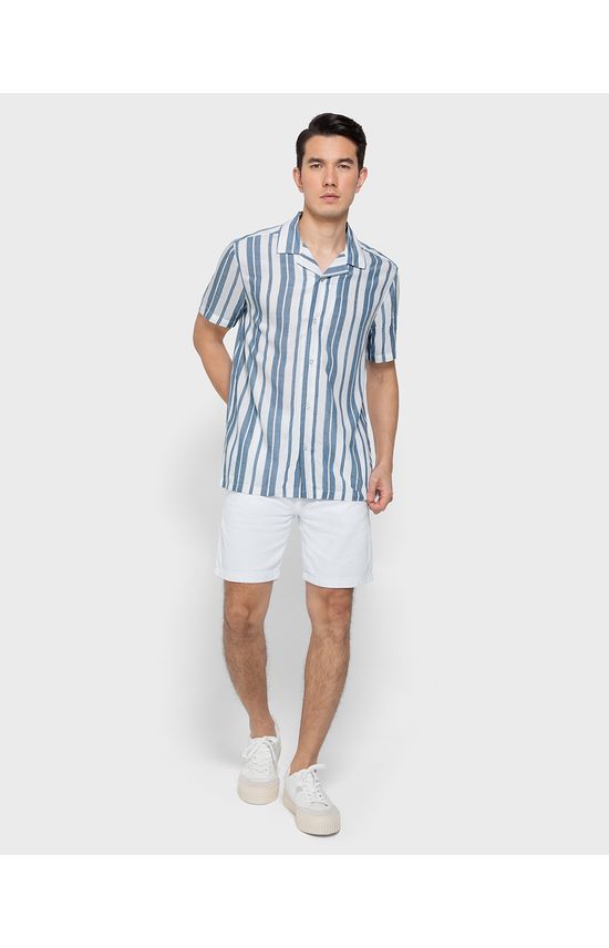 Camisa Masculina Manga Curta Listrada Em Viscose - ENFIM
