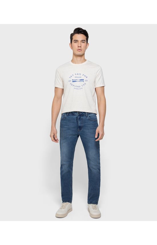 Calça Masculina Slim Bolso Funcional Em Jeans Com Elastano - ENFIM